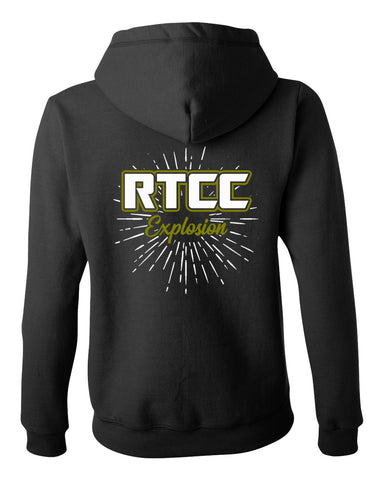 RTCC Gray Ringer Stripe Crew Shirt w/ RTCC Explosion Repeat 2 Color Design on Front.