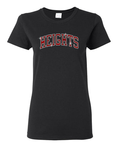 Heights Sport Gray Short Sleeve Tee w/ Heights Pride Design in Red on Front.