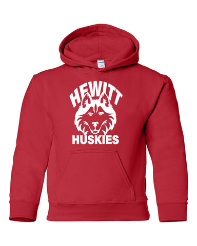 Hewitt Huskies Red JA Cosmic Fleece Hooded Sweatshirt - 8613 w/ Logo Design 1 on Front