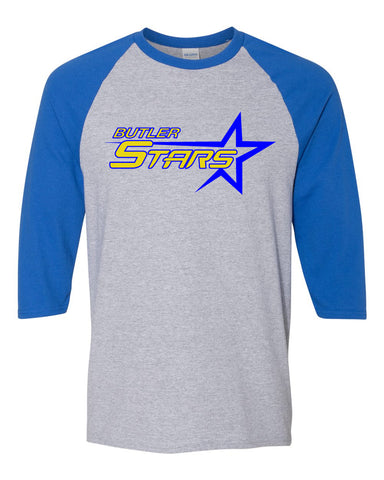 Butler Stars Gray Attain Wicking Set-In Sleeve Tee w/ Large Front 2 Color Design