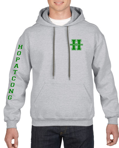 HOPATCONG White Zippered Drawstring Backpack w/ HOPATCONG "H" Logo on Front.