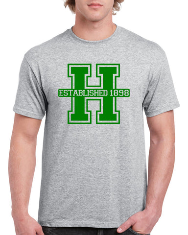 HOPATCONG White Zippered Drawstring Backpack w/ HOPATCONG "H" Logo on Front.