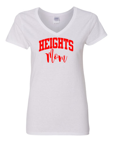 Heights Sport Gray Short Sleeve Tee w/ Heights Pride Design in Red on Front.