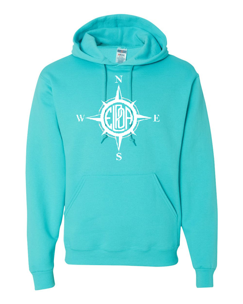 Erskine Lakes JERZEES - NuBlend® Hooded Sweatshirt - 996MR w/ Compass Design on Front.