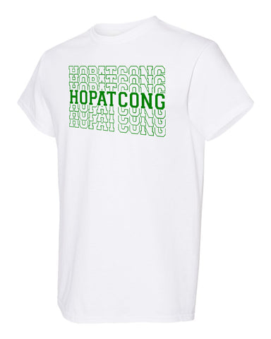 HOPATCONG White Zippered Drawstring Backpack w/ HOPATCONG "H" Logo on Front.