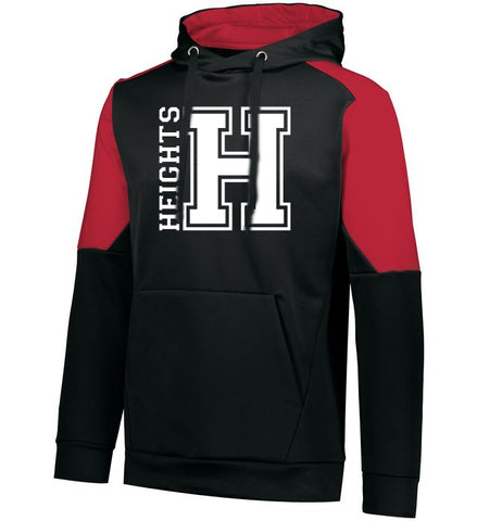 Heights Sport Gray Short Sleeve Tee w/ Heights Pride Design in Red on Front.