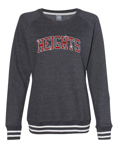 Heights Sport Gray Short Sleeve Tee w/ Heights Pride Design in Red on Front.