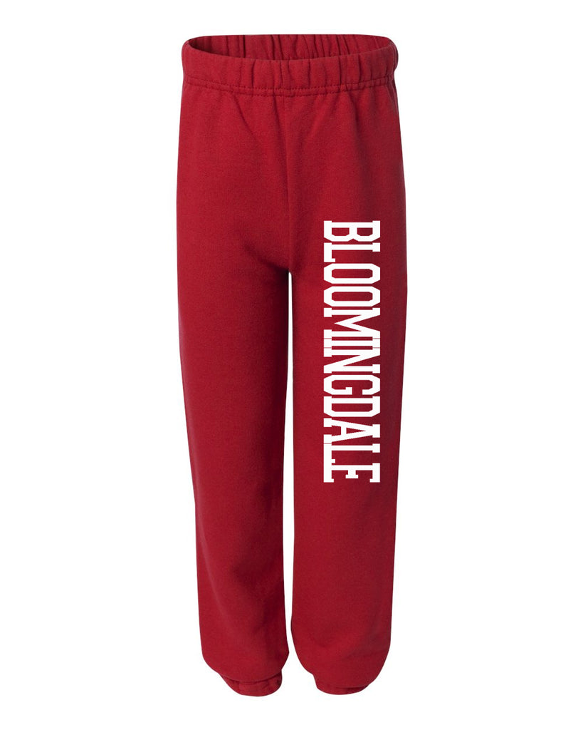 Bloomingdale PTA Red JERZEES - NuBlend® Sweatpants - 973BR w/ BLOOMINGDALE Down Leg..