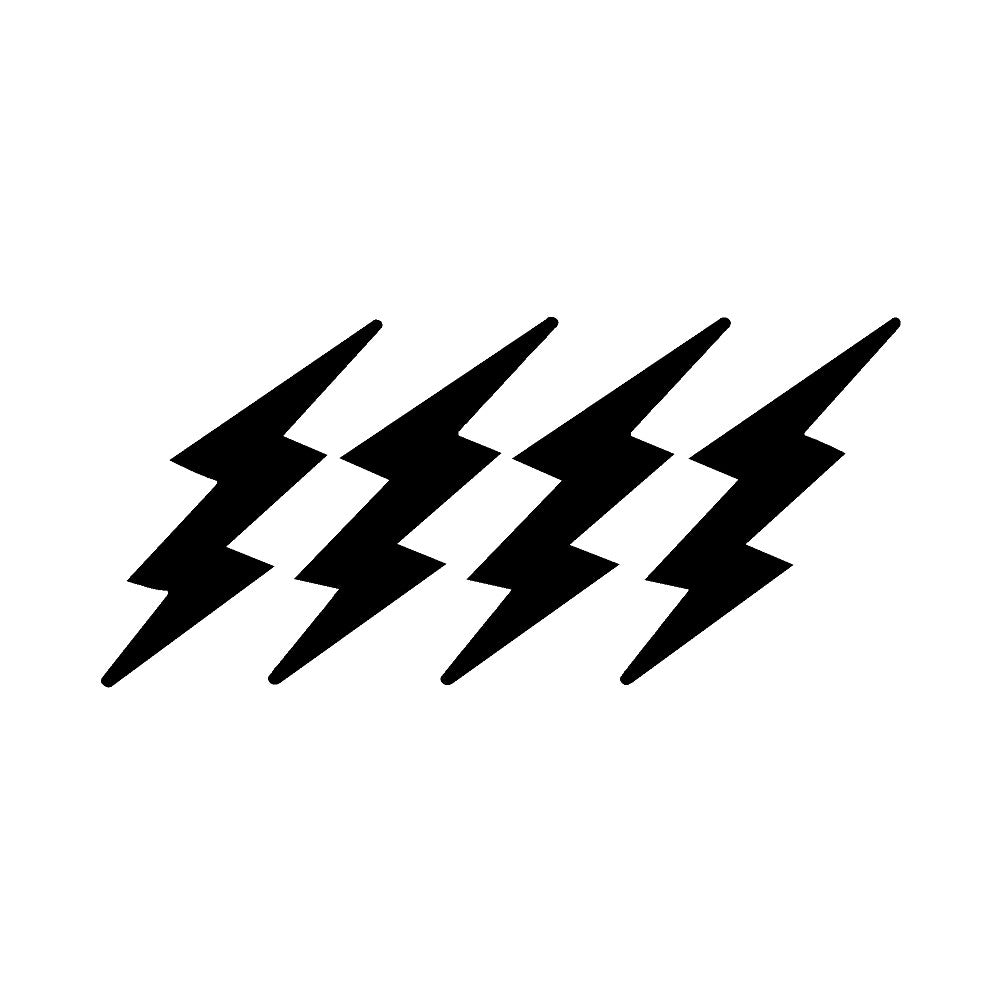 LIGHTNING BOLTS 4 PACK V1 Single Color Transfer Type Decal