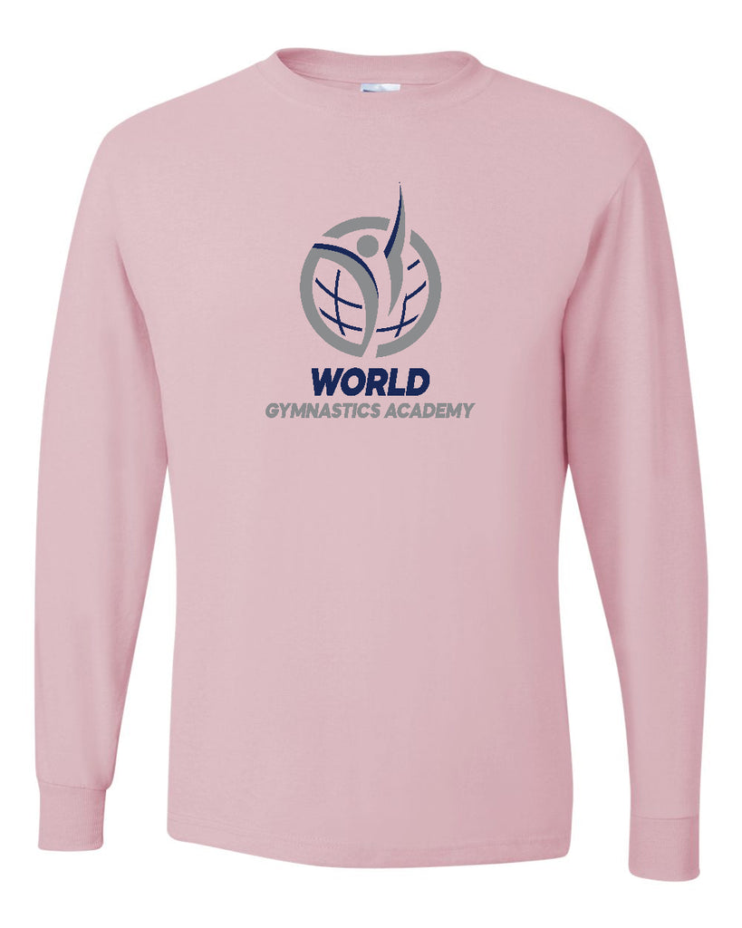 World Gymnastics JERZEES - Dri-Power® Long Sleeve 50/50 T-Shirt - 29LSR w/ 2 Color Design on Front