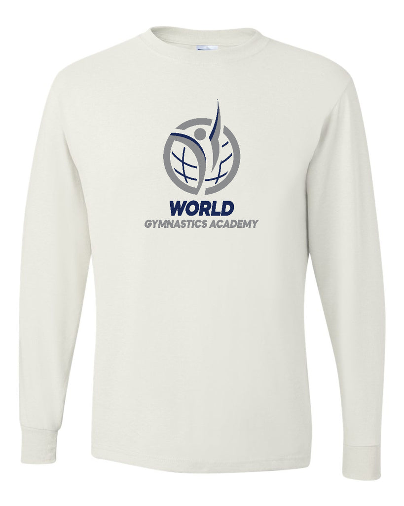 World Gymnastics JERZEES - Dri-Power® Long Sleeve 50/50 T-Shirt - 29LSR w/ 2 Color Design on Front
