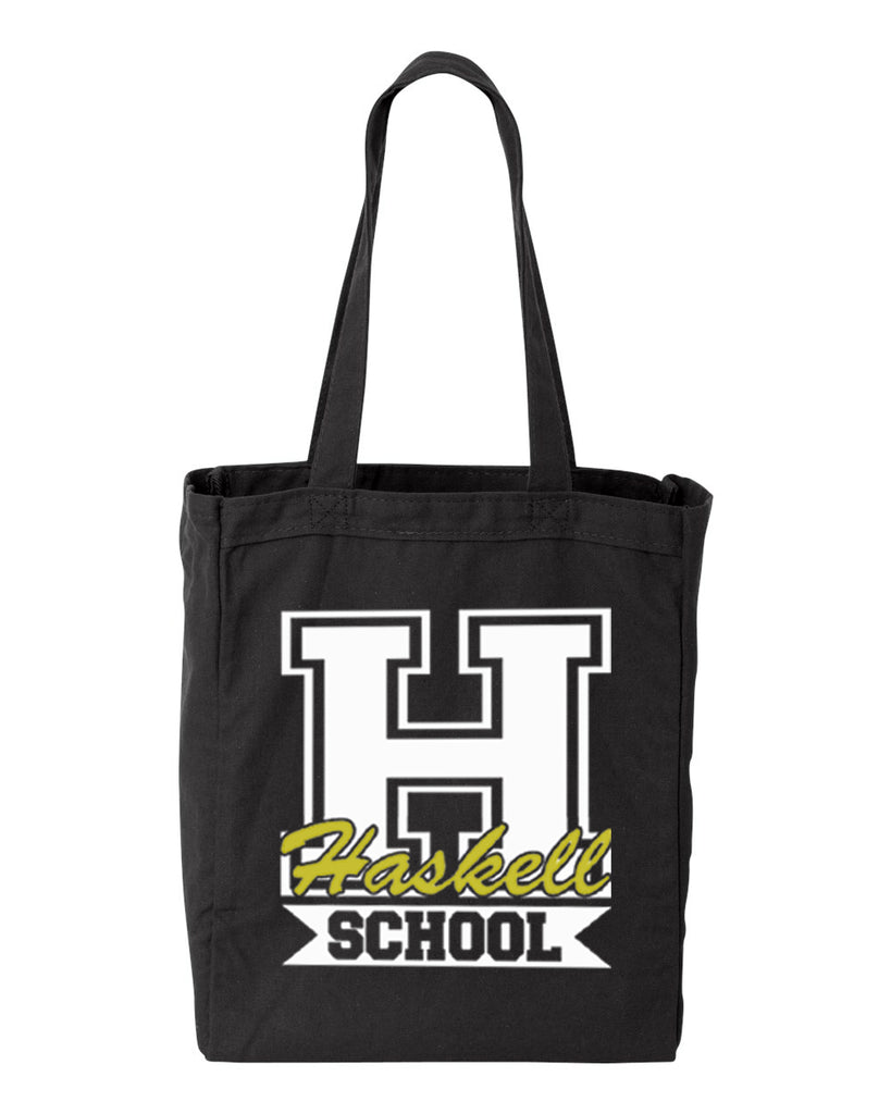 HASKELL School Black 10 Ounce Gusseted Cotton Canvas Tote w/ HASKELL School