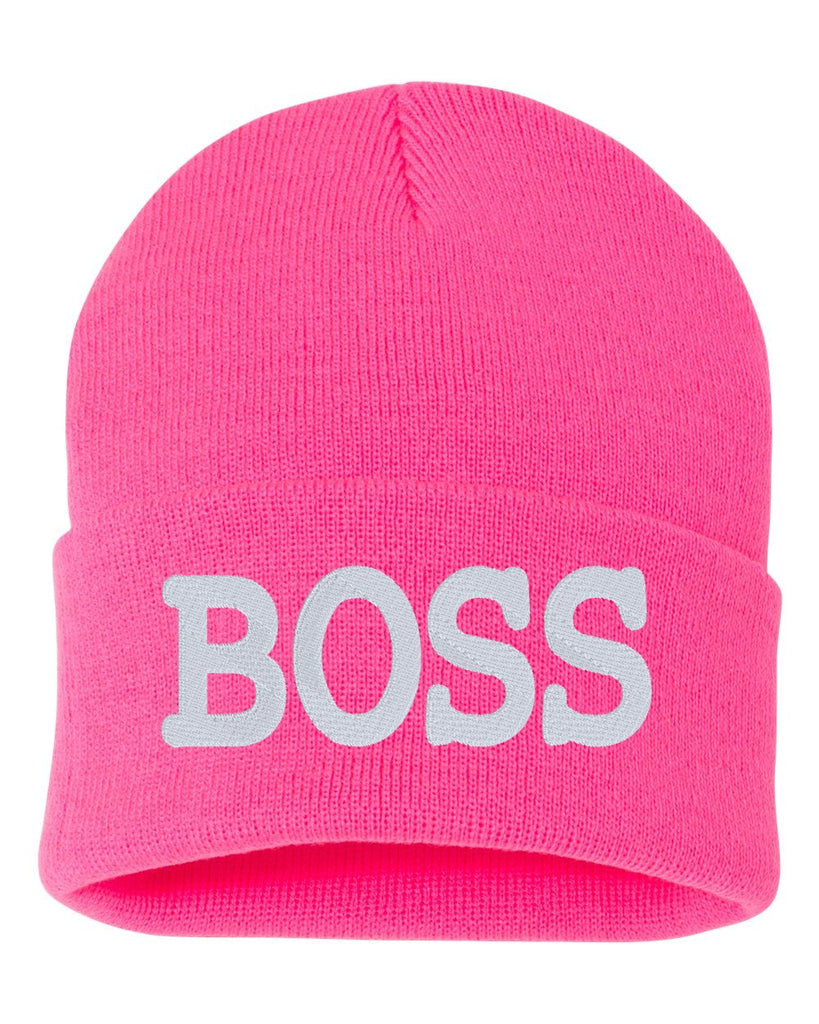 ski hair don't care embroidered cuffed beanie hat