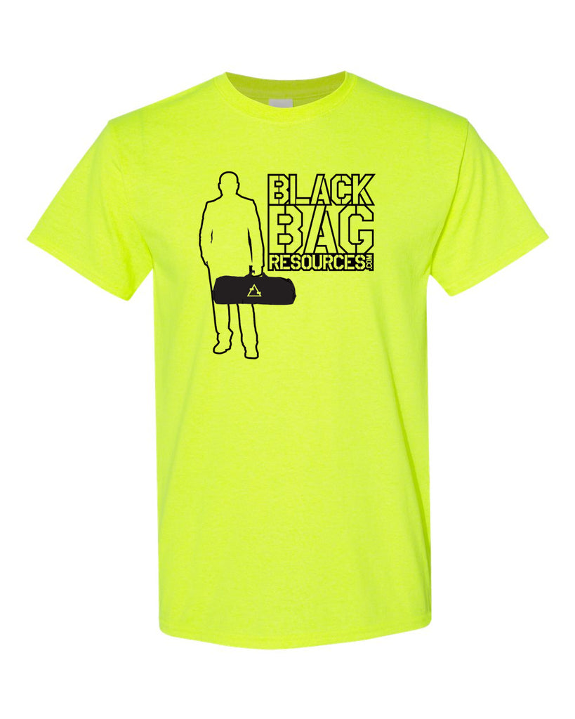 black bag resources - who's watching your back - 2 color printed graphic tee