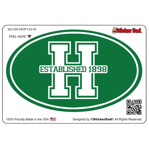 HOPATCONG White Zippered Drawstring Backpack w/ HOPATCONG "H" Logo on Front.