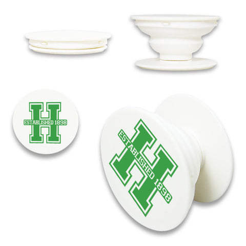 HOPATCONG White Zippered Drawstring Backpack w/ HOPATCONG "H" Logo on Front.