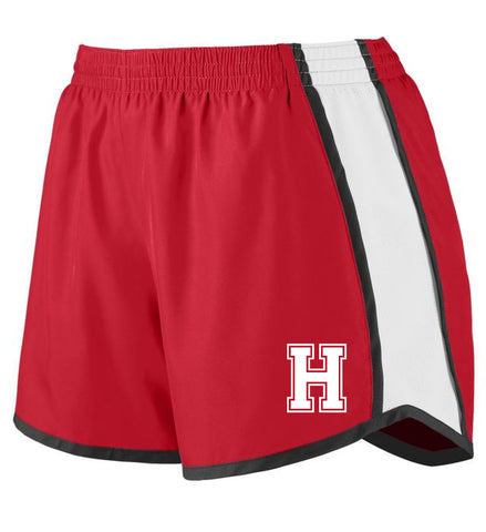 Heights Sport Gray Short Sleeve Tee w/ Heights Pride Design in Red on Front.