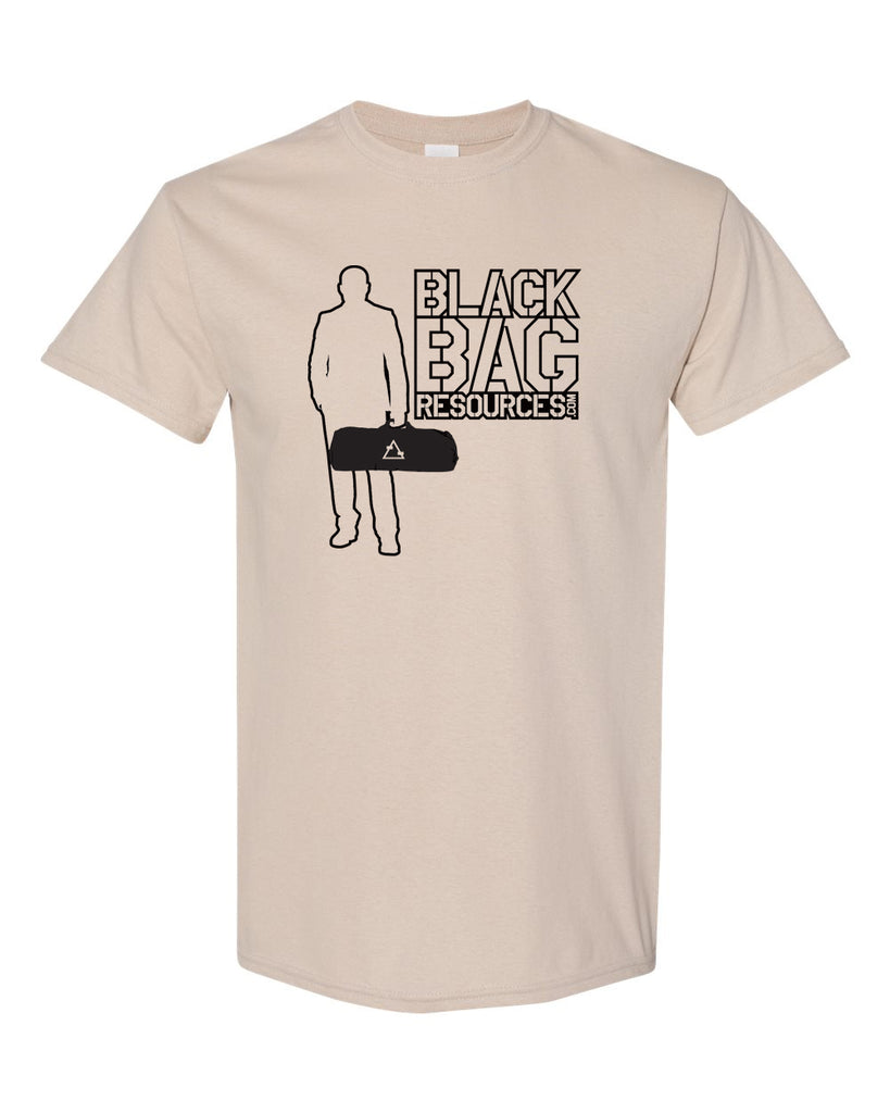 black bag resources - who's watching your back - 2 color printed graphic tee