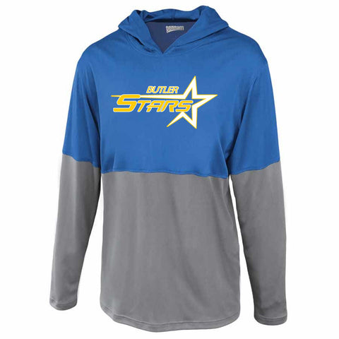 Butler Stars Gray Attain Wicking Set-In Sleeve Tee w/ Large Front 2 Color Design