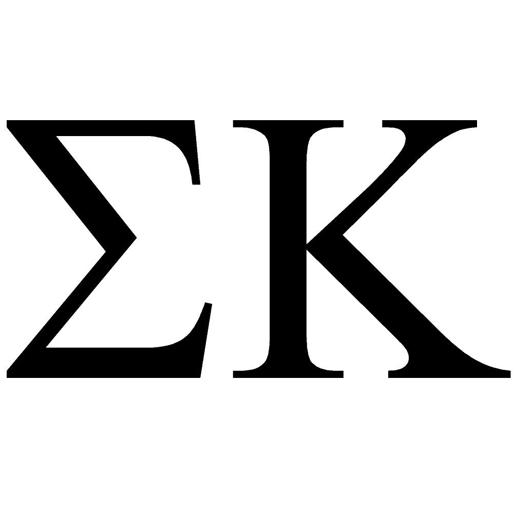 SIGMA KAPPA Greek Lettering Single Color Transfer Type Decal
