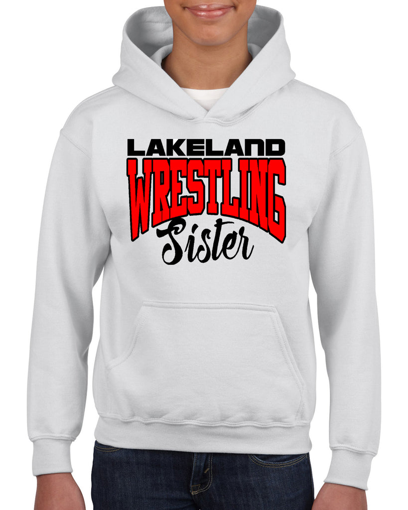 Lakeland Wrestling Heavy Blend Shirt w/ Lakeland Wrestling Sister logo on Front.