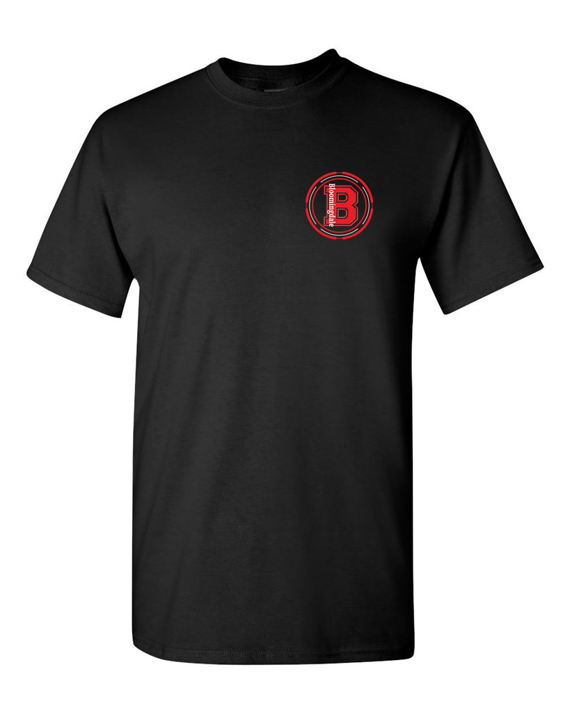 Bloomingdale PTA Black Short Sleeve Tee w/ Small Left Chest Bloom B Logo.