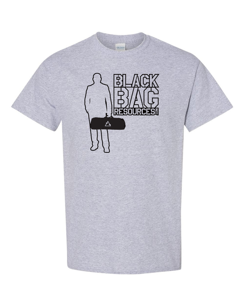 black bag resources - who's watching your back - 2 color printed graphic tee