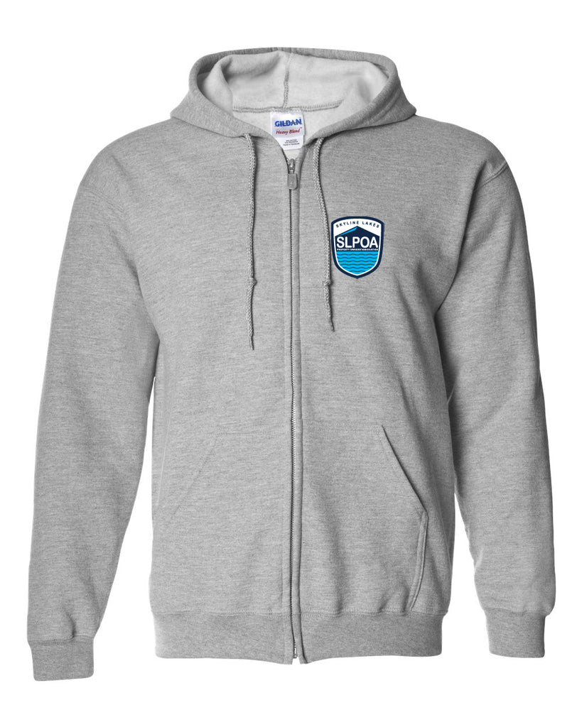 skyline lakes heavy blend™ full-zip hooded sweatshirt - 18600 w/ shield logo front & slpoa logo on back