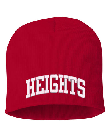 Height Red Yupoong - Classics™ Five-Panel Retro Trucker Cap - 6506 w/ HEIGHTS ARC logo on Front.