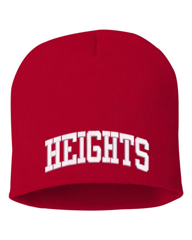 Heights Sport Gray Short Sleeve Tee w/ Heights Pride Design in Red on Front.