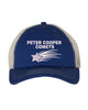 peter cooper sportsman - royal sportsman - contrast-stitch mesh-back cap - 3100 - w/ logo embroidered on front.