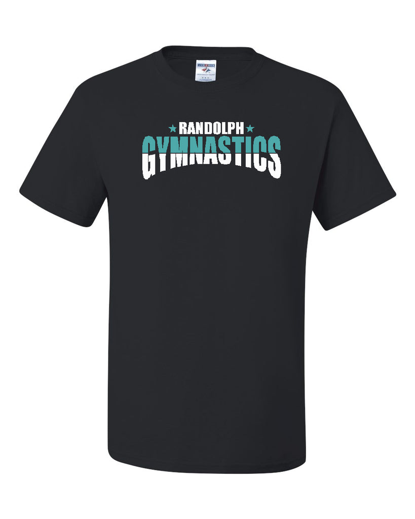 Randolph Gymnastics Black Short Sleeve Tee w/ Logo Design V2 on Front