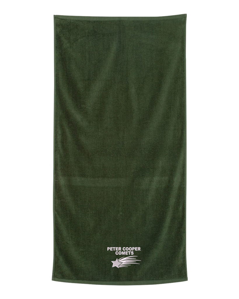 Peter Cooper Comets Velour Beach Towel - QV3060 w/ Logo 1 on Front