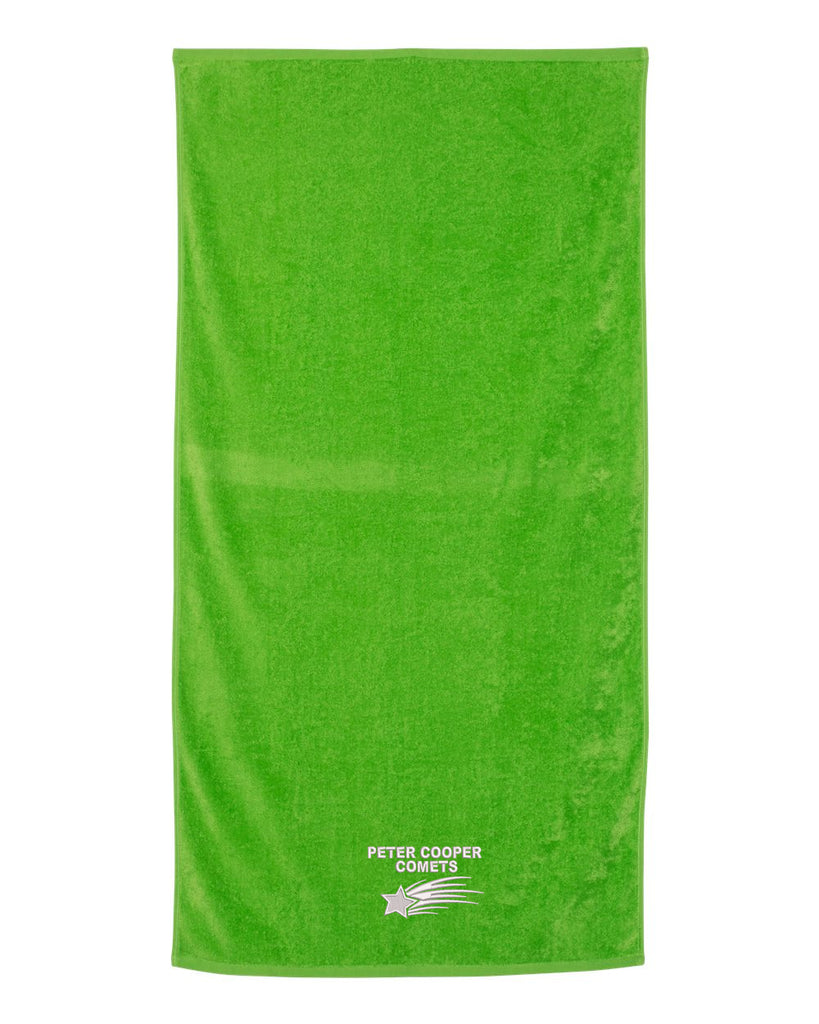 Peter Cooper Comets Velour Beach Towel - QV3060 w/ Logo 1 on Front