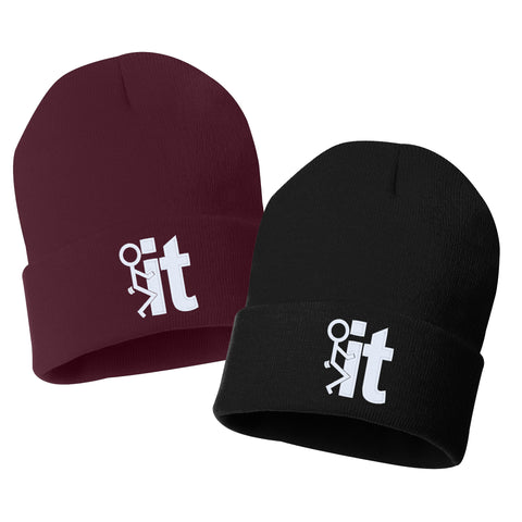 TX State Abbreviation Embroidered Cuffed Beanie Hat