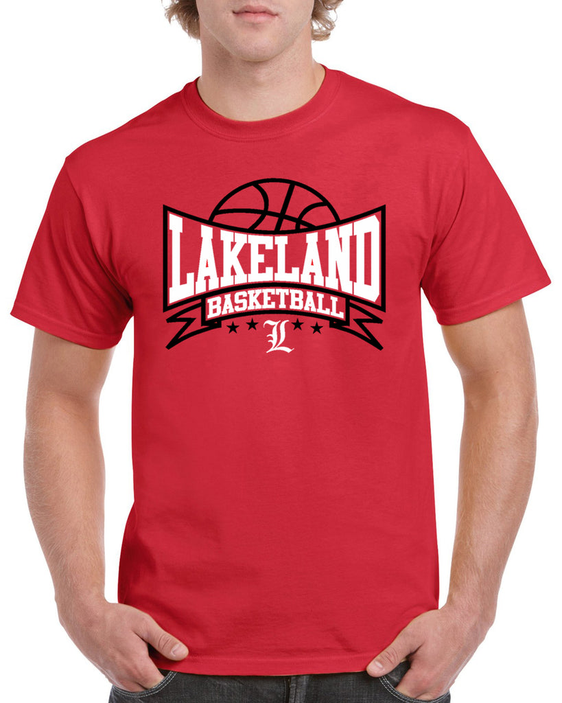 Lakeland Basketball Red Heavy Blend Shirt w/ Lakeland Basketball V3 logo on Front.