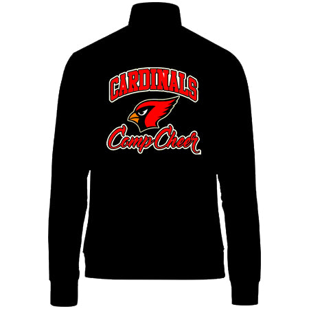 Cardinal Athletics Black & Red Medalist Jacket 2.0 w/ Cardinals Comp Cheer Design in Glitter on Back.