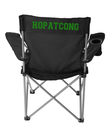 HOPATCONG White Zippered Drawstring Backpack w/ HOPATCONG "H" Logo on Front.