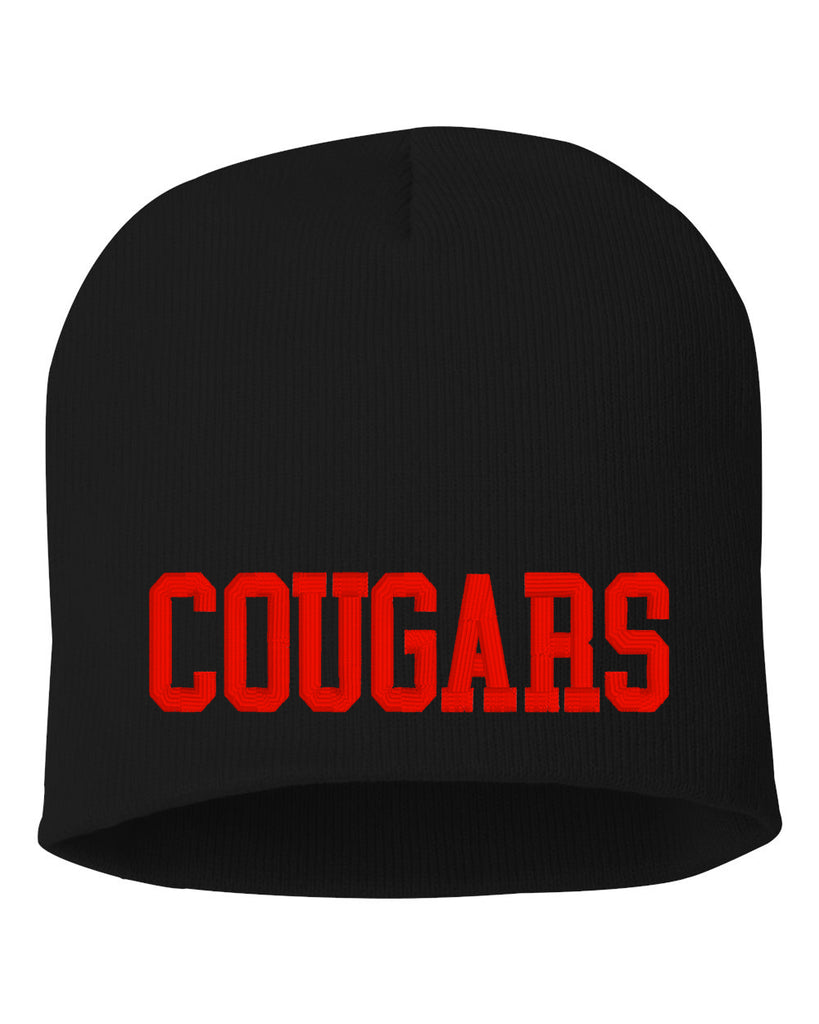 Hazleton Area Cougars - Black Sportsman - 8" Beanie - SP08 w/ COUGARS Embroidered