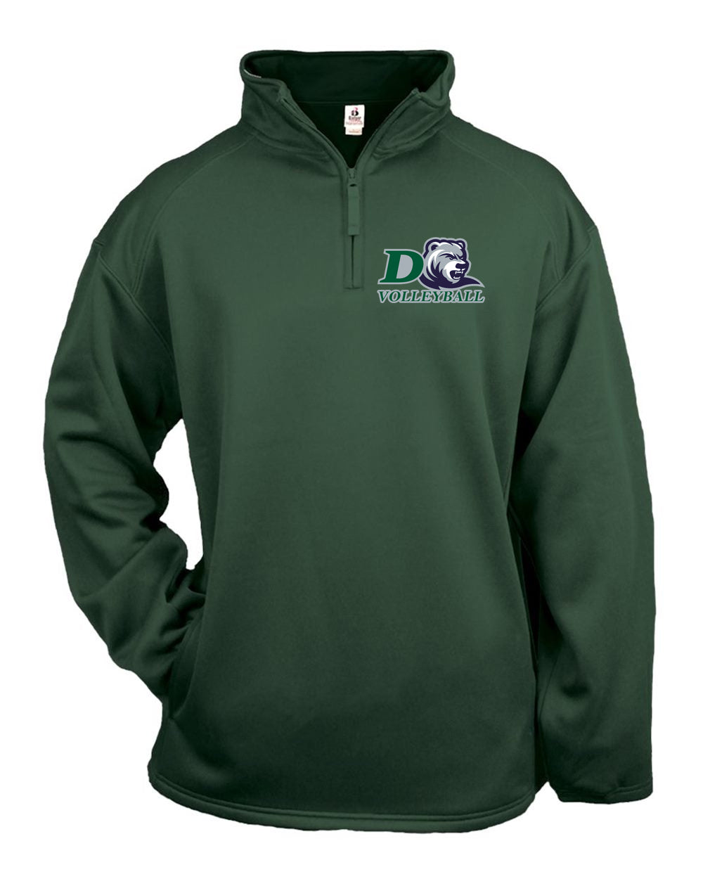 Drew Volleyball - Forest Green Badger - Performance Fleece Quarter-Zip ...