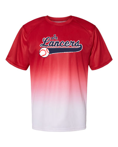 Jr. Lancers Baseball Cyclone Pinwheel Tie-Dyed Long Sleeve T-Shirt - 240CY w/ JRL Logo on Front.