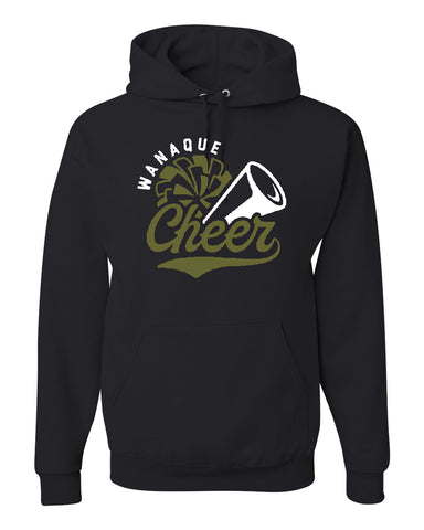 Wanaque Cheer JERZEES - NuBlend® Hooded Sweatshirt - 996MR w/ Chevron Cheer Design on Front.