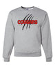 Hazleton Area Cougars - Sport Gray JERZEES - NuBlend® Crewneck Sweatshirt - 562MR w/ Cougars Slash V1 Design on Front.