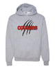 Hazleton Area Cougars - Sport Gray JERZEES - NuBlend® Hooded Sweatshirt - 996MR w/ Cougars Slash V1 Design on Front.