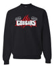 Hazleton Area Cougars - Black JERZEES - NuBlend® Crewneck Sweatshirt - 562MR w/ Cougars Slash V2 Design on Front.