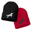 JUMPING HORSE Embroidered Cuffed Beanie Hat