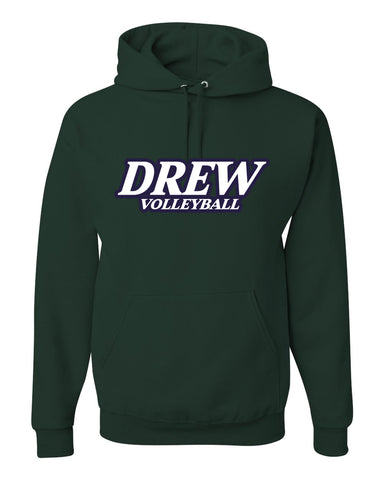 Drew Volleyball NEON PINK - JERZEES - Dri-Power® 50/50 T-Shirt - 29MR w/ Text Logo Design on Front.