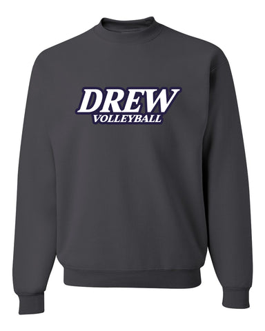 Drew Volleyball JERZEES - NuBlend® Hooded Sweatshirt - 996MR w/ White & Navy V1 Design on Front.