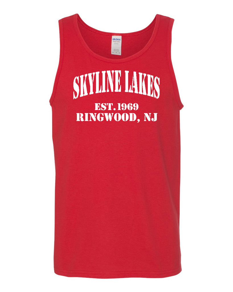 Skyline Lakes Heavy Cotton™ Tank Top - 5200 w/ Established Design on Front.