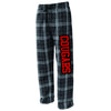 Hazleton Area Cougars - Black/White Flannel Pants w/ COUGARS 2 Color Design Down Leg